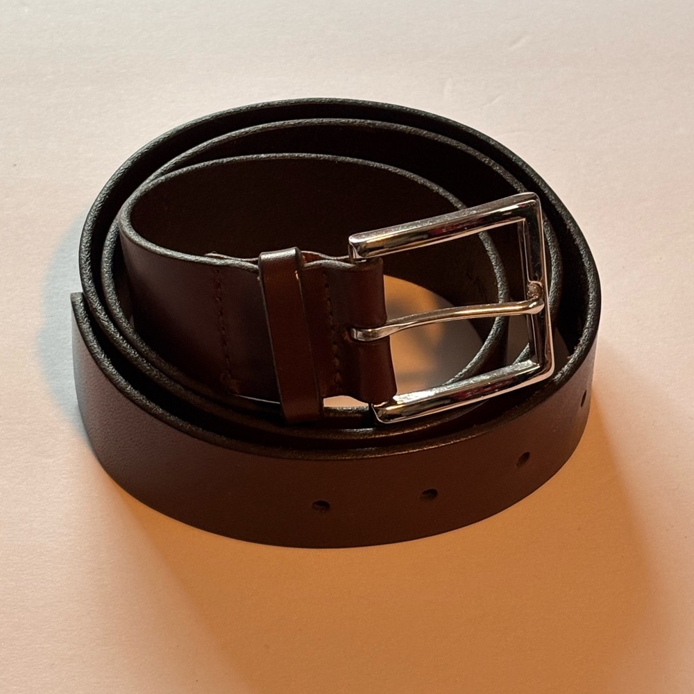 Banana Republic Genuine Italian Leather Belt Solid Brass Buckle | Made in USA